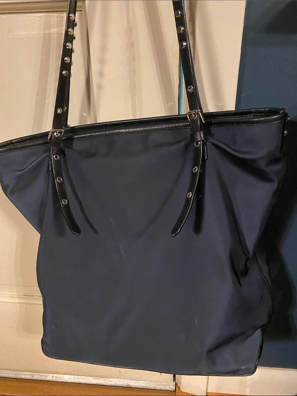 Michael Kors Navy Tote Bag with Studded Straps